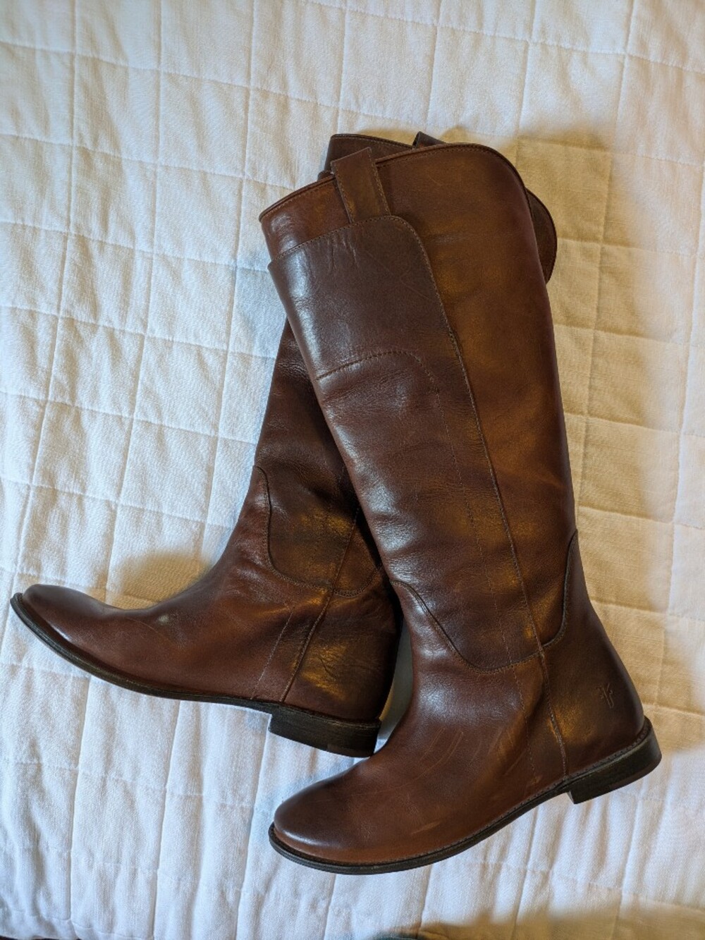 Frye Paige Tall Brown Leather Riding Boots